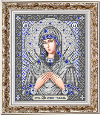 ИС-4040 Пресвятая Богородица Семистрельная в серебре