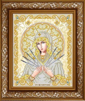 ЖС-4012 Пресвятая Богородица Семистрельная в жемчуге