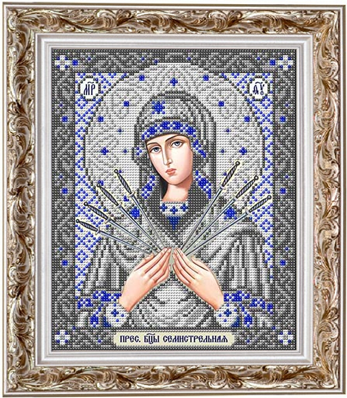 ИС-4040 Пресвятая Богородица Семистрельная в серебре