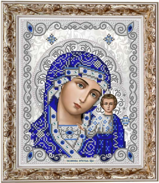 ЖС-4001 Пресвятая Богородица Казанская в жемчуге