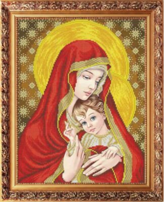 303 Богородица с младенцем в золоте